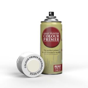 The Army Painter, Colour Primer Brainmatter Beige, 400 ml Spray Acrylique Beige Matière Cérébrale, Apprêt pour la Peinture de Figurines Warhammer et Donjon et Dragon