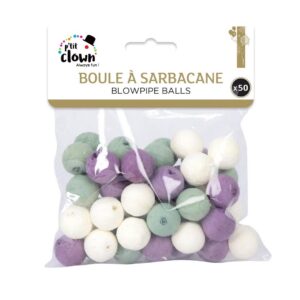 P'TIT CLOWN - 23441 - Boules à Sarbacane en Papier Multicolores - Lot de 50 - Accessoires de Fête Amusant pour Jeux et Animations - Parfait pour Nouvel An, Noël
