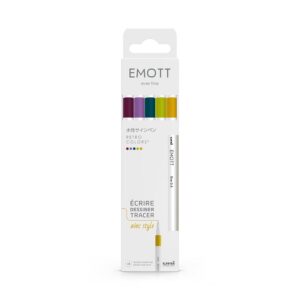 UNI-BALL Emott — Pochette de 5 feutres pointe fine 0,4 mm