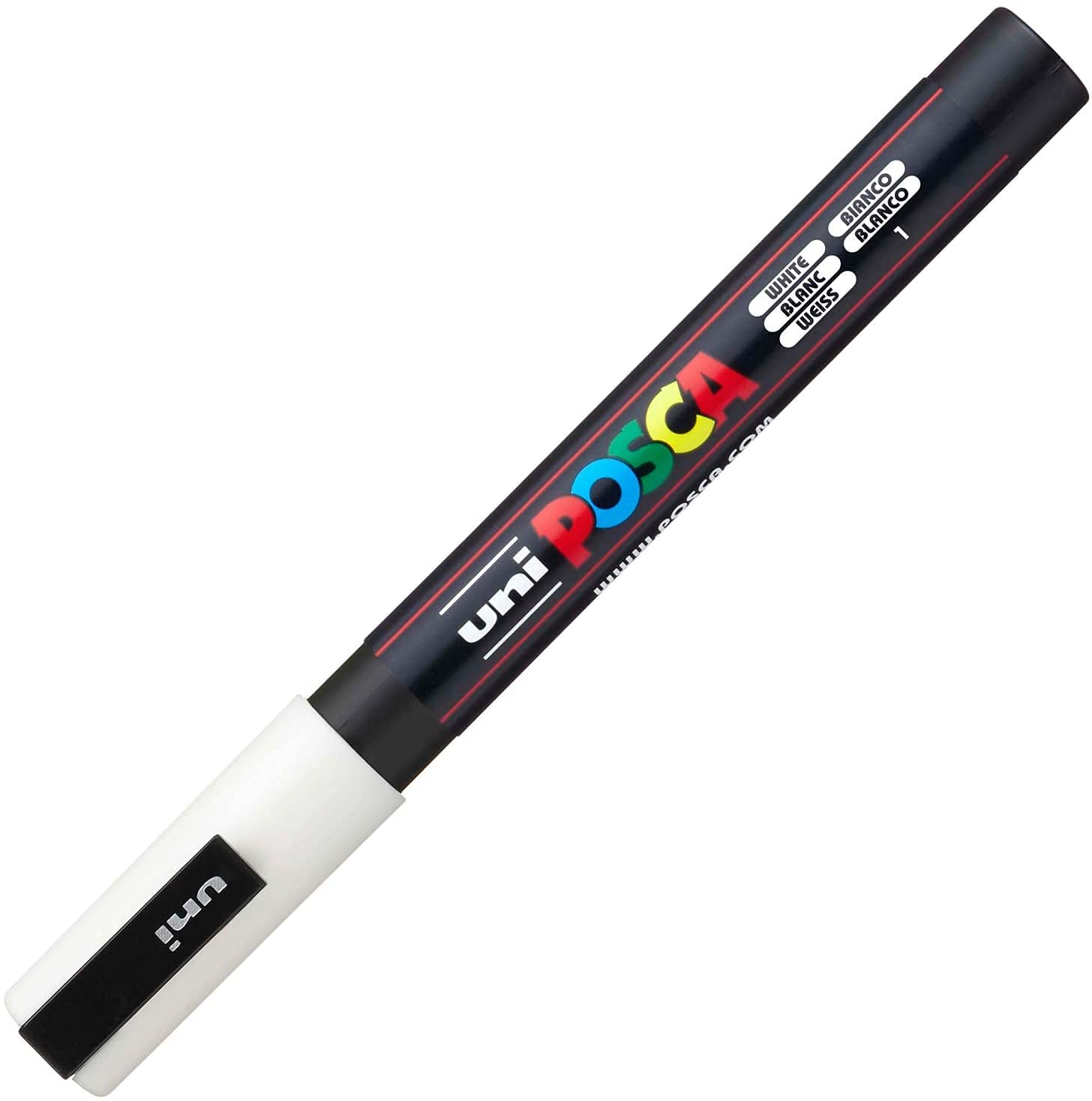 Uni POSCA PC-3M Lot de 2 Marqueurs Peinture 0,9-1,3 mm Noir et Blanc Multicolore – Image 2
