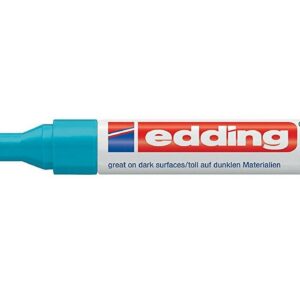 edding 750 Marqueur peinture brillante - bleu clair - 1 feutre peinture brillante - pointe ronde 2-4mm - pour dessin, coloriage, scrapbooking - étanche, très opaque
