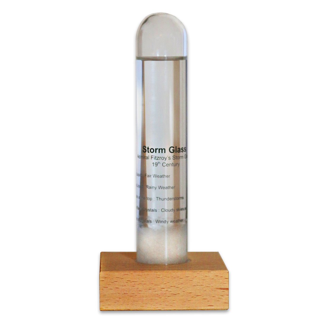 Kikkerland ST71 Baromètre Transparent/Bois 7,6 x 7,6 x 24,1 cm