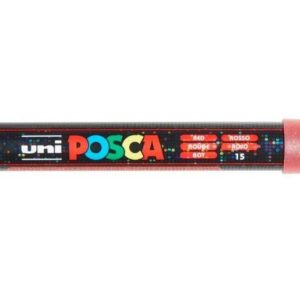POSCA Lot de 6 Marqueurs PC3ML Pte conique fine en plastique Rouge Pailleté