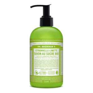 Savon Liquide Au Sucre Bio Citronnelle Citron vert flacon-pompe Dr Bronner's 355 ml