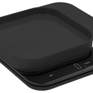 Rosti Mensura Balance de Cuisine - Pèse Aliment - Avec Bol et Fonction Tare - 16,5 x 20,3 x 3,5 cm, Noir