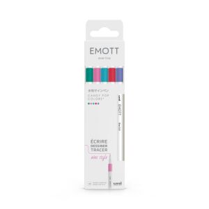 UNI BALL Emott — Pochette de 5 feutres pointe fine 0,4 mm