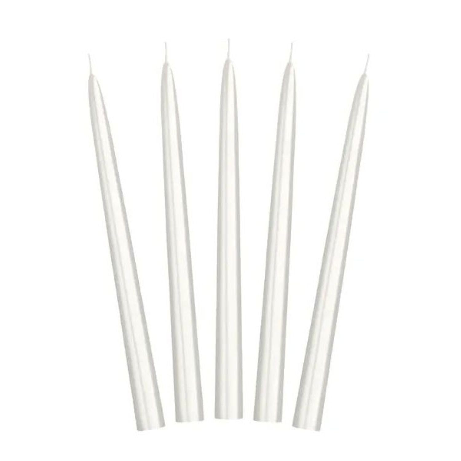 PARTYDECO — Lot de 10 bougies de table pointues blanches 24 cm