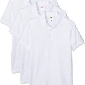 Fruit of the Loom Lot de 3 Polo pour Homme - Blanc - Medium
