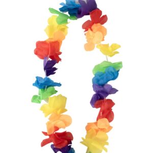 P'tit Clown - Collier de Fleurs Hawaïen Multicolore - Parfait pour Compléter votre Tenue ou Déguisement (Fluo multicolore)