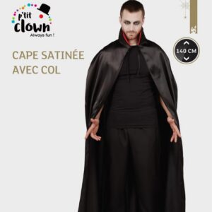 Alternative view of P'TIT CLOWN — Cape Homme Satinée avec Col 140 cm