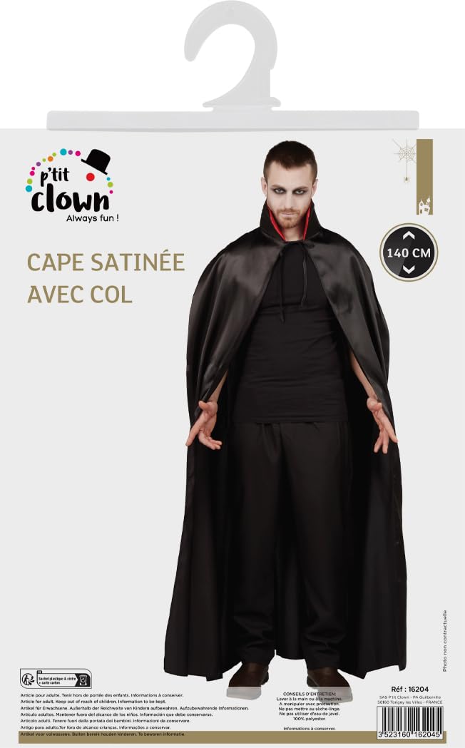 P'TIT CLOWN — Cape Homme Satinée avec Col 140 cm – Image 2