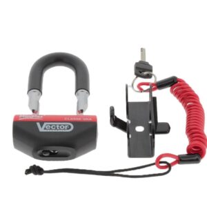 VECTOR - Antivol Moto Bloque Disque Minimax+ 16Mm / 47X40Mm - Classe SRA & ART5 - Type U - Avec Cordon De Rappel - Fiable