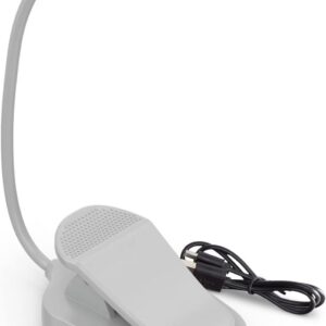 Energizer Lampe de Lecture Rechargeable pour Lire au Lit, Liseuse Lampe de Lecture LED 100 Lumens avec 3 Modes d'Éclairage, Pince et Cou Flexible, Lumière Livre Portable, USB Inclus, Gris