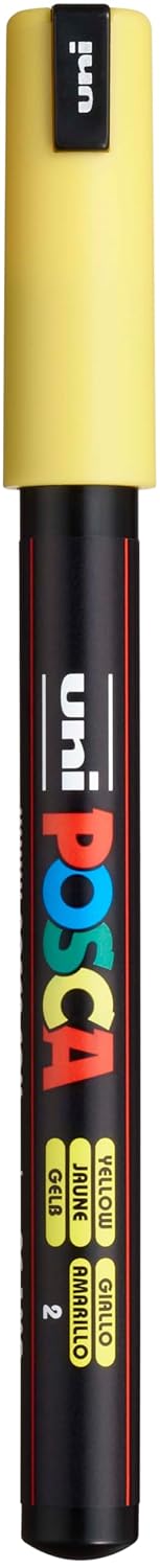Uni-Ball Posca - Marqueur pointe calibrée extra fine jaune - PC1MR J