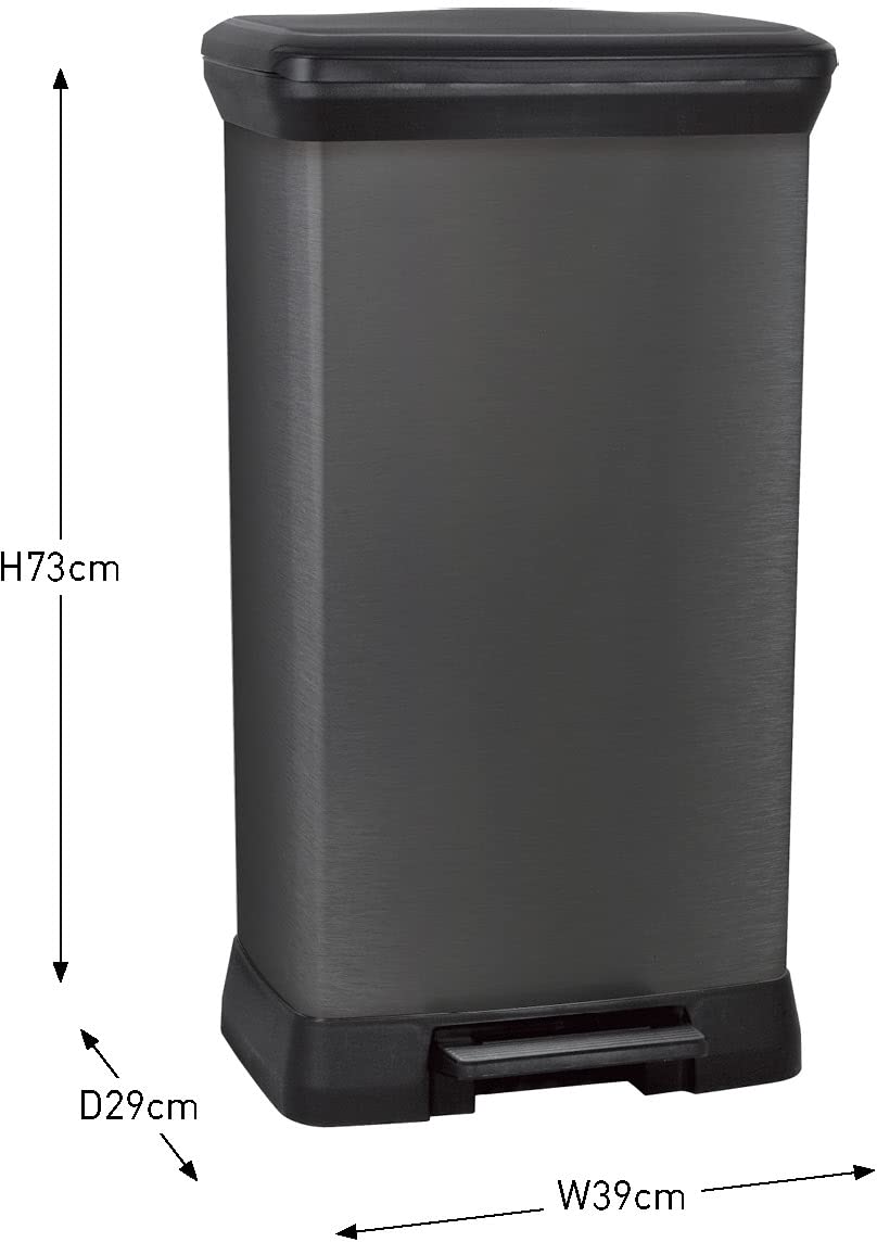 CURVER Decobin — Poubelle à pédale 50L aspect métal Noir – Image 4