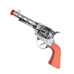 Boland 54338 – Pistolet Deputy Sheriff, taille 20 cm, argenté/marron, ornements, enfant, jouet, arme, factice, costume, carnaval, soirée à thème