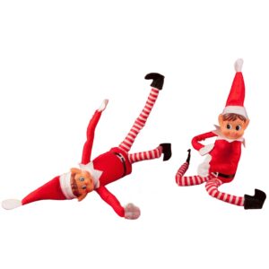 SPARKLERS CLUB Lutins Farceurs de Noël – Lot de 2 Elfes Coquins Garçon & Fille en Peluche, Figurines Souples et Ludiques pour Décoration et Jeux de Noël – Magie et Rires pour Enfants & Adultes