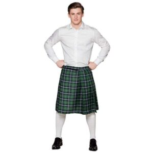 Boland 81228 - Jupe écossaise Mr Tartan, kilt longueur genou, taille unique, jupe portefeuille, carnaval, déguisement, fête à thème, soirée à thème