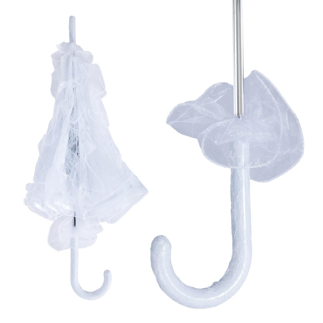 P'TIT CLOWN — Ombrelle en dentelle Ø 50 cm blanche – Image 3