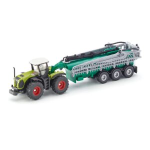 siku 1827, Tracteur Claas Xerion avec Remorque Epandeur, 1:87, Métal/plastique, Vert, Rampe à Pendillards Pivotable