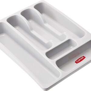 Curver Range Couverts pour Tiroir de Cuisine - 6 Compartiments - 29 x 36 x 6 cm - Gris