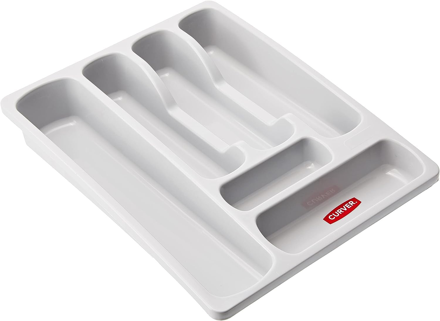 Curver Range Couverts pour Tiroir de Cuisine - 6 Compartiments - 29 x 36 x 6 cm - Gris