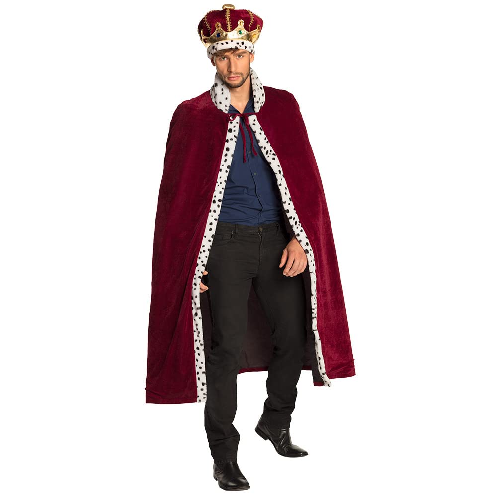 Boland 36104 – Costume de Majesté, chapeau et manteau royal, ensemble duc pour adulte, couronne et cape, en peluche, carnaval, carnaval, soirée à thème