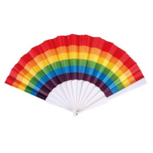 P'TIT CLOWN - 23260 - Éventail Arc-en-Ciel - Parfait pour Carnaval, Pride - Adulte, Unisexe