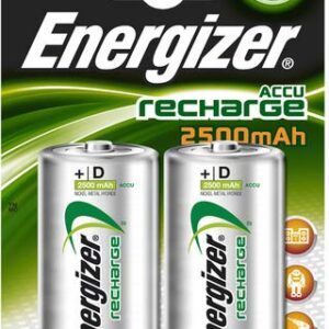 Energizer® Lot de 2 batteries nickel-métal Mono D HR20 1,2 V 2500 mAh