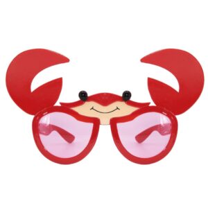 P'TIT CLOWN - Lunettes Fantaisies - Funny Party Glasses - Adulte - Parfaites pour Déguisement Carnaval, Cosplay, Soirée Cocktail, Fête Tropicale - Plastique (Lunettes Crabe)
