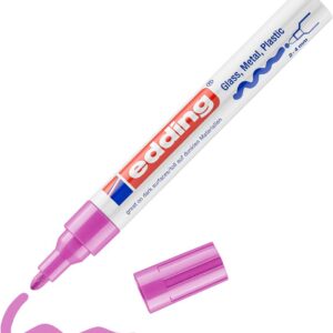 edding 750 Marqueur peinture brillante - rose - 1 feutre peinture brillante - pointe ronde 2-4mm - pour dessin, coloriage, scrapbooking - étanche, très opaque