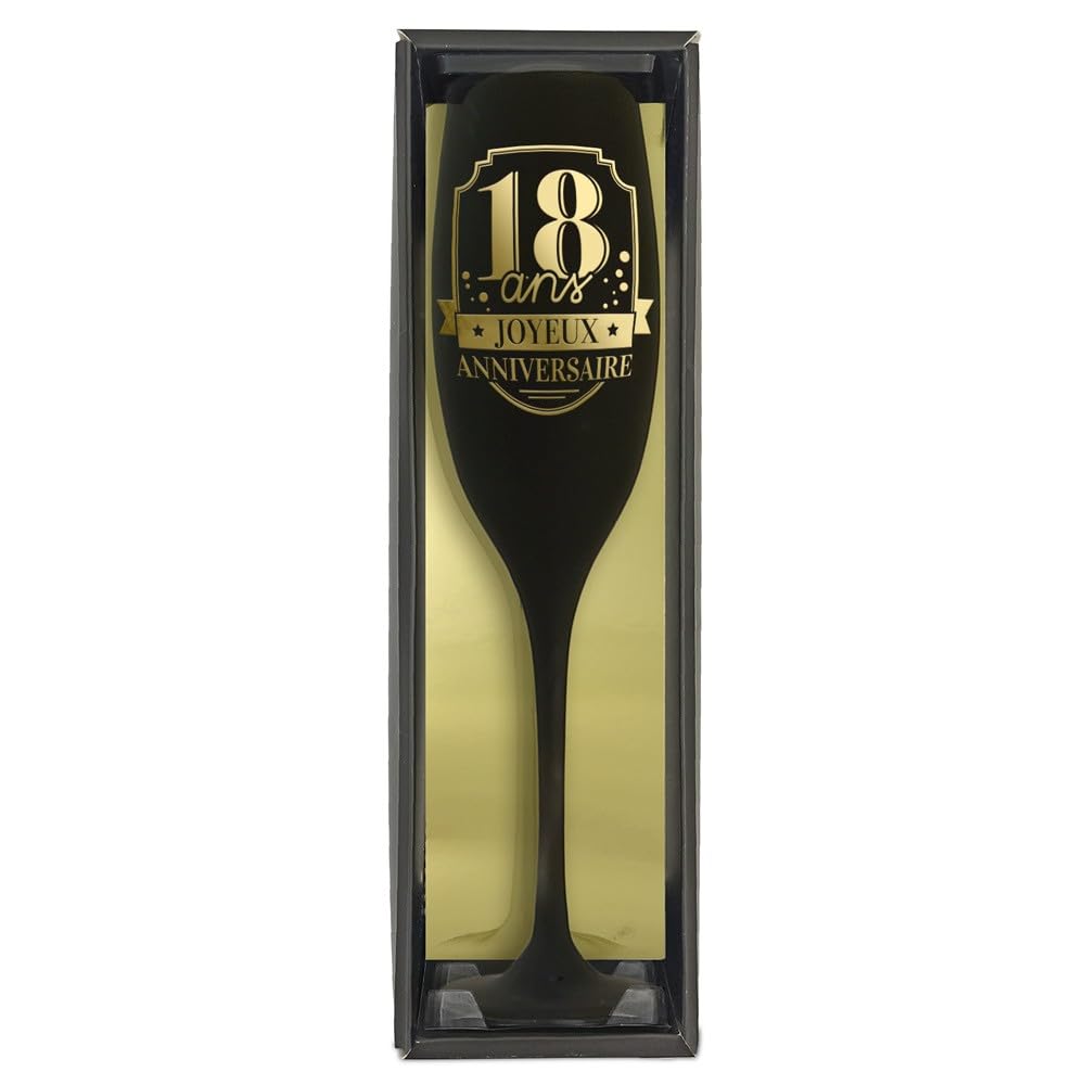 STC — Flûte d’anniversaire 18 ans noire et or – Image 3