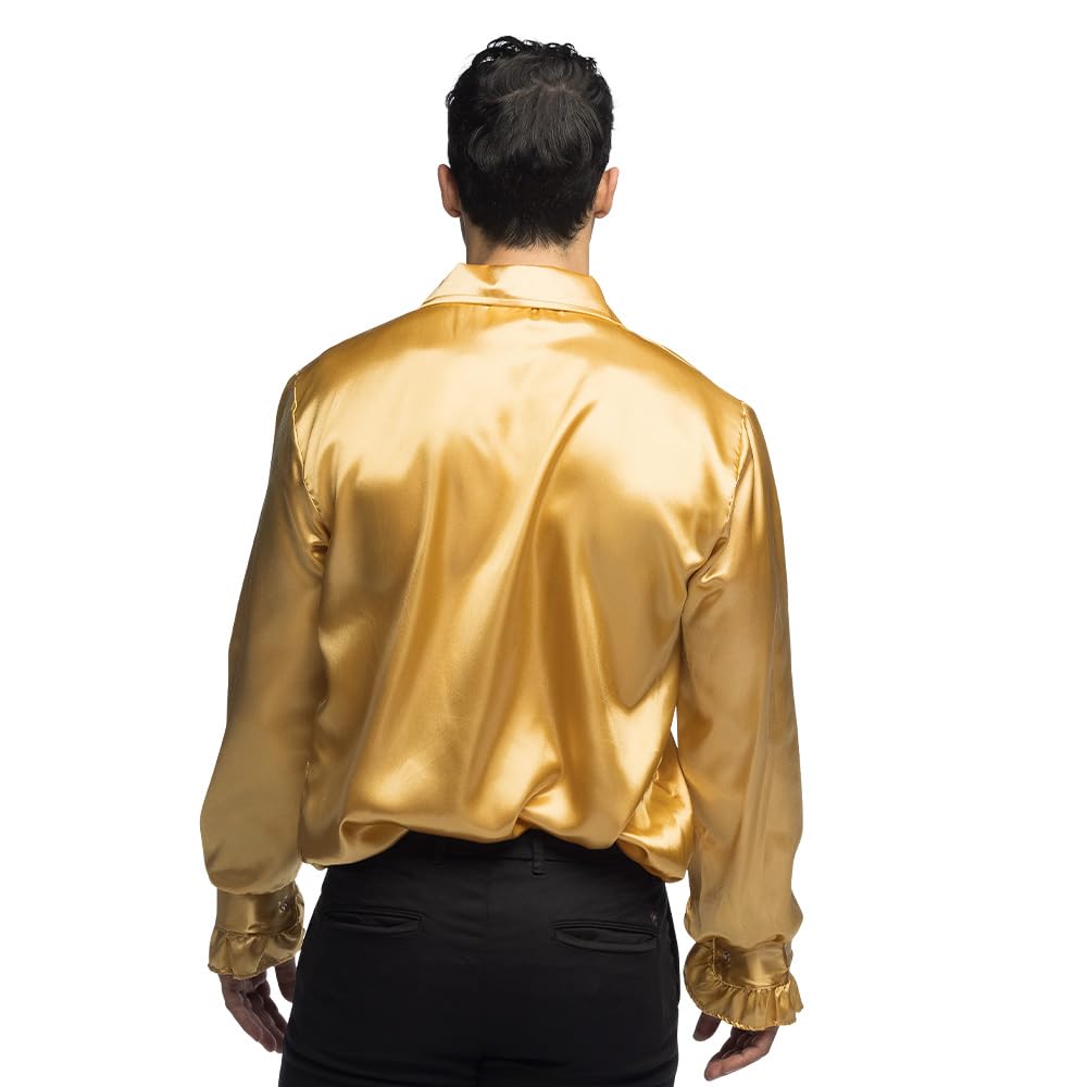 BOLAND — Chemise disco à volants dorée homme XXL 58/60 – Image 2