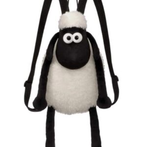 Shaun the Sheep Womens Shaun Sheep Backpack 61175 Black and White 12in Suitable for Adults Kids Plush, Black White, 33cm UK