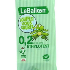 HOMESOFT ETHYLOTEST Contralco NF X 20702 - Taux 0,2 g - Lot de 10 ex - sans Chrome - Produit français - Le Ballon