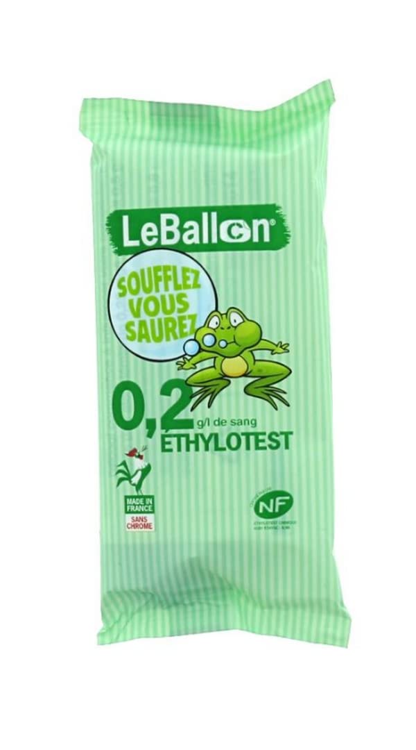 HOMESOFT ETHYLOTEST Contralco NF X 20702 - Taux 0,2 g - Lot de 10 ex - sans Chrome - Produit français - Le Ballon