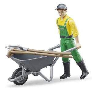bruder 62610 - Set de figurines d'agriculteurs avec accessoires - 1:16 Agriculteur, Figurine jouet, Homme, Homme, Étable, Tracteur, Ferme, Ferme équestre