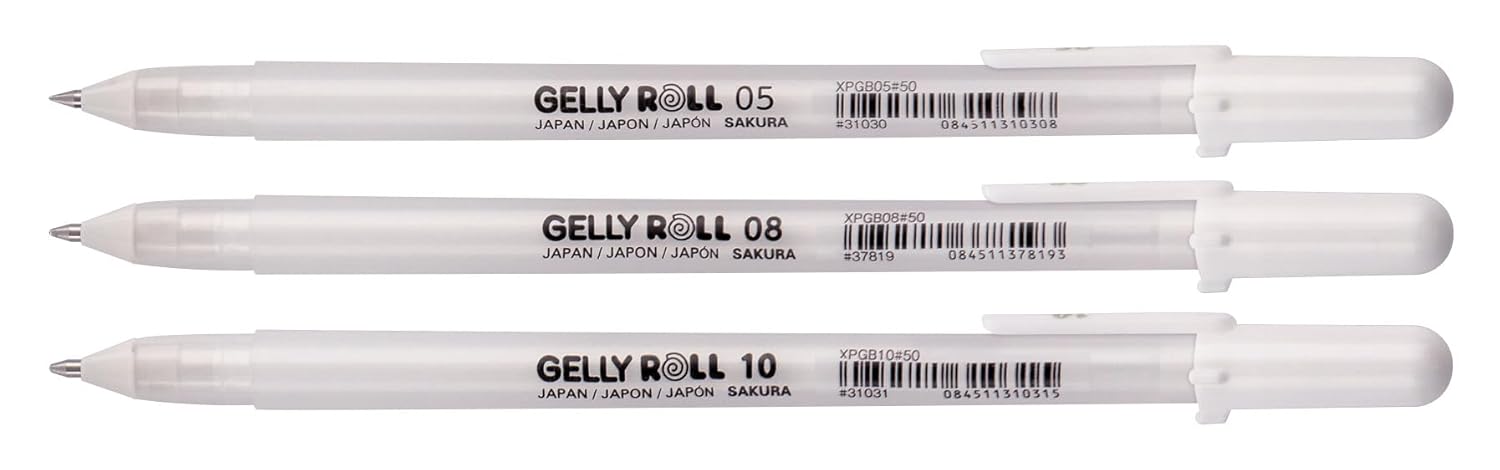 SAKURA Gelly Roll Basic Blanc — Set de 3 Stylos Gel – Image 4