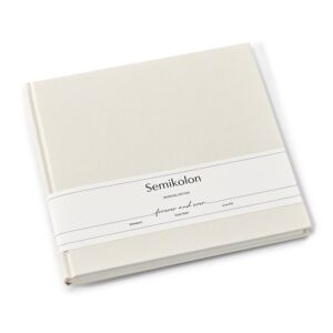 Semikolon 367183 Livre d'or édition mariage - 25 x 23 cm - avec 180 pages vierges à personnaliser, marque-page - crème chamois