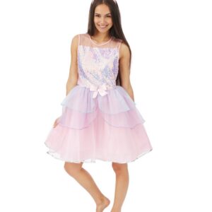 P’TIT CLOWN - Déguisement Licorne Femme – Costume pour Adulte - Parfait pour Carnaval, Fêtes Costumées et Évènements à Thème - Confortable et Original - Robe - Serre Tête - Polyester