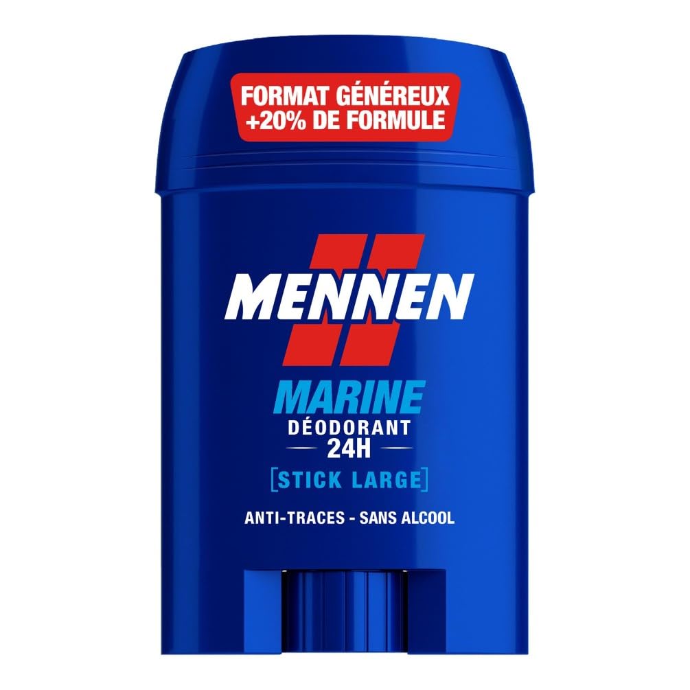 MENNEN - MARINE Deodorant Homme 24H - Stick Large - Sans Alcool - Anti-Traces - 60 ml - Lot de 6 – Image 3