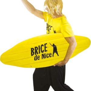 P'TIT Clown - 84948 - Planche Gonflable de Surf - Licence Officielle Brice de Nice™ - Accessoire de Déguisement - Parfait pour Carnaval, Fêtes à Thèmes, Soirées Costumées - Jaune - Taille Unique