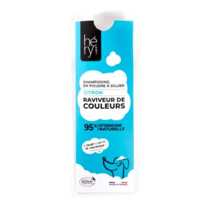 Héry - Shampooing Poudre Raviveur de Couleurs pour Chiens, au Citron - À Diluer (1 Sachet = 250 ML), Naturel (95%), Fabriqué en France, sans Plastique