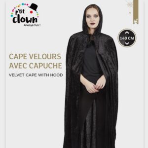 Alternative view of P'TIT CLOWN — Cape femme effet velours noir 1,40 m
