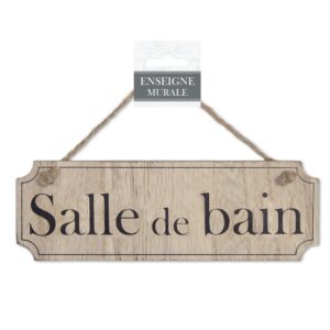 Plaque porte bois "salle de bain"