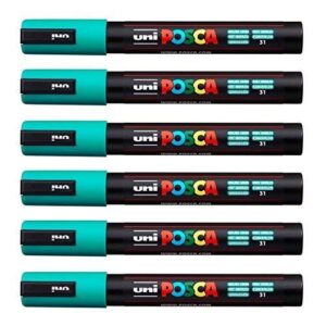 POSCA Uni-Ball PC-5M Lot de 12 balles Vert émeraude