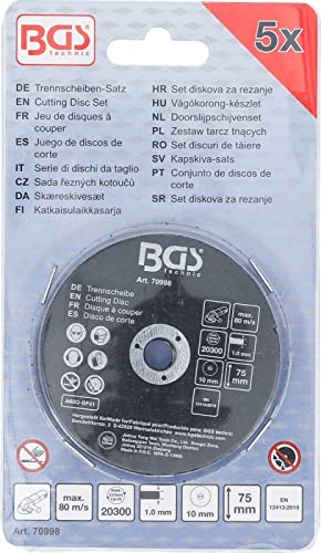 BGS — Jeu de 5 disques à couper inox Ø 75 x 1,0 x 10 mm – Image 4