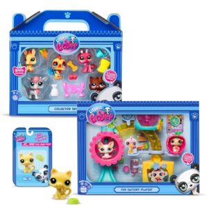 Littlest Pet Shop - Pack Exclusif 2 Coffrets : Ferme & Fun Factory (7 Figurines et 13 Accessoires) + 1 Figurine Supplémentaire (Petit Chat Jaune) - Licence Officielle - Mini Figurines - Jouet Enfant 4