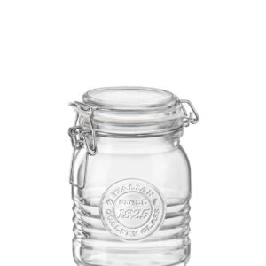 Bormioli Rocco 540637MTV121990 Lot de 6 bocaux à couvercle basculant, Verre, transparent, 22.25 oz