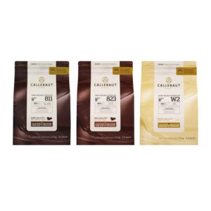 Callebaut, Chocolat noir, lait et blanc (3 x 2,5kg Bundle)